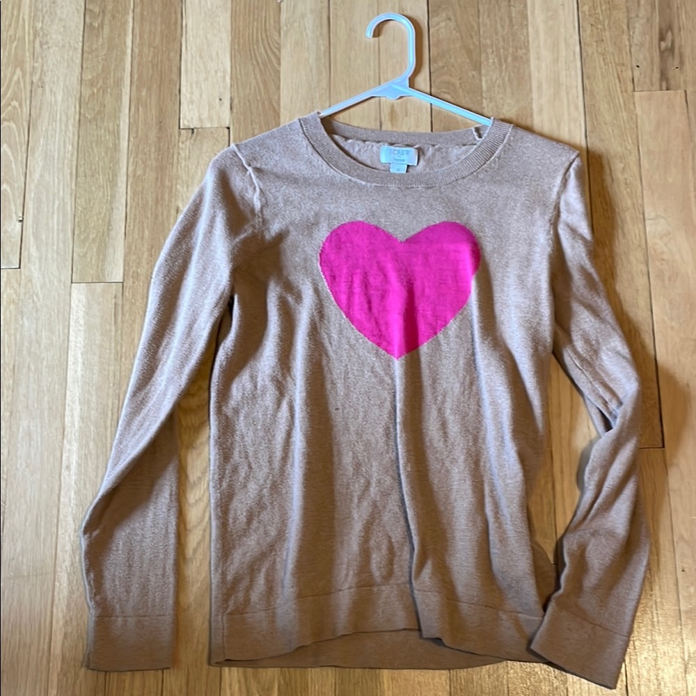 Heart Design Tan Sweater